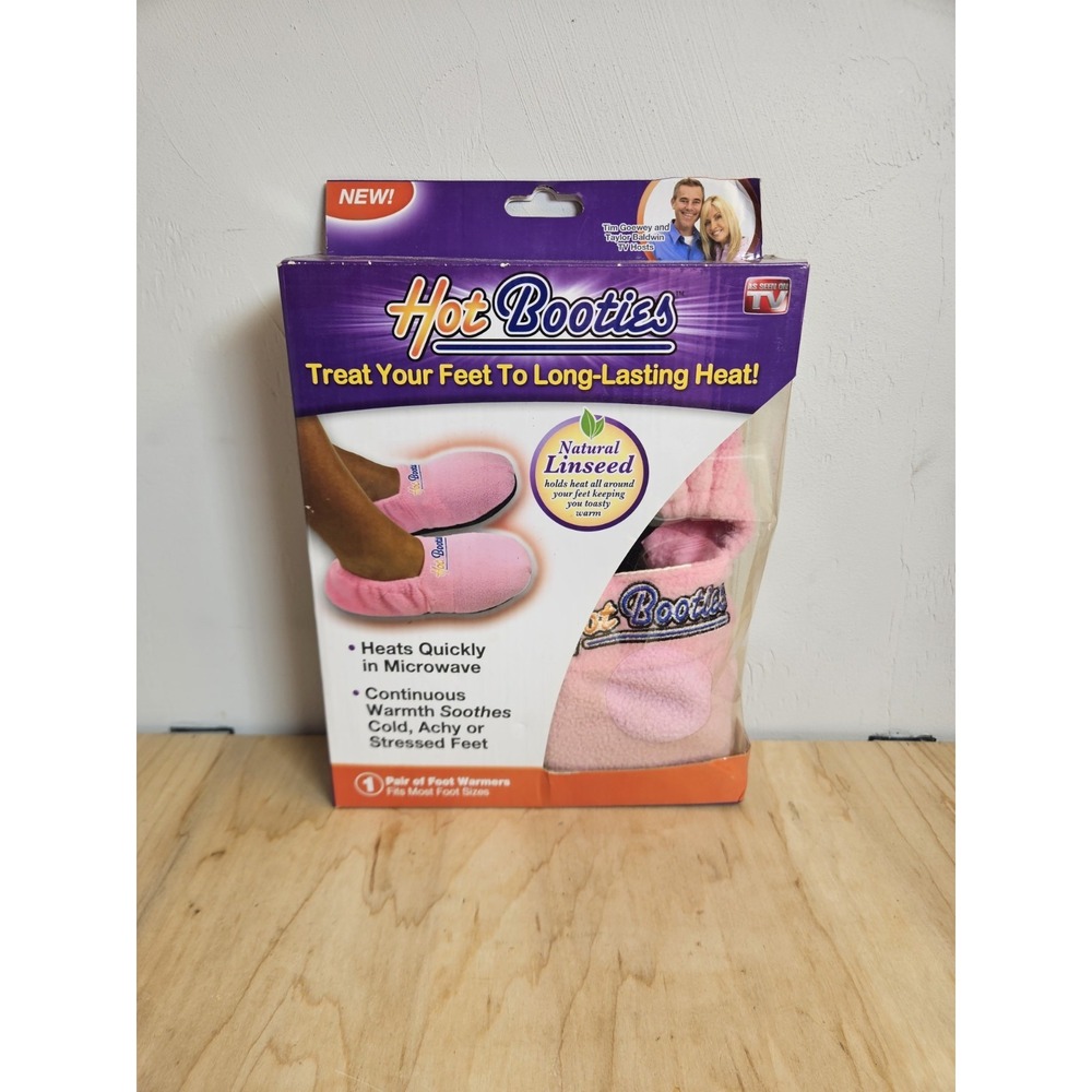 Hot Booties Pink Microwaveable Foot Warmers Linseed Lavender Aromatherapy...